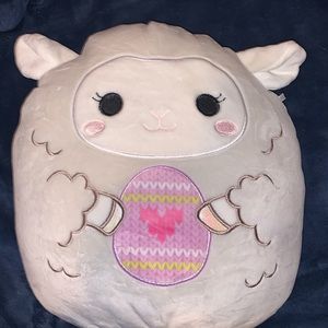 Sophie the lamb holding Easter egg squishmallow NWT